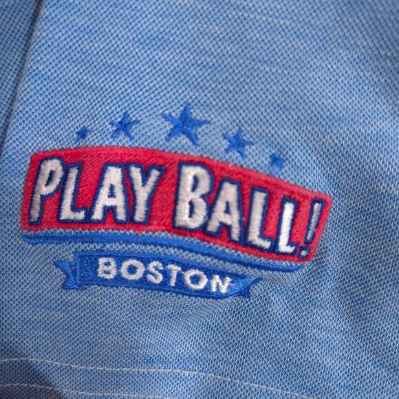 Travis Mathew Polo Mens M Blue Golf Shirt Play Ball Foundation Boston Baseball - Picture 3 of 7